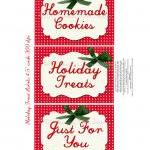 Christmas Cookie Label Vintage Retro Tag Digital Printable Image